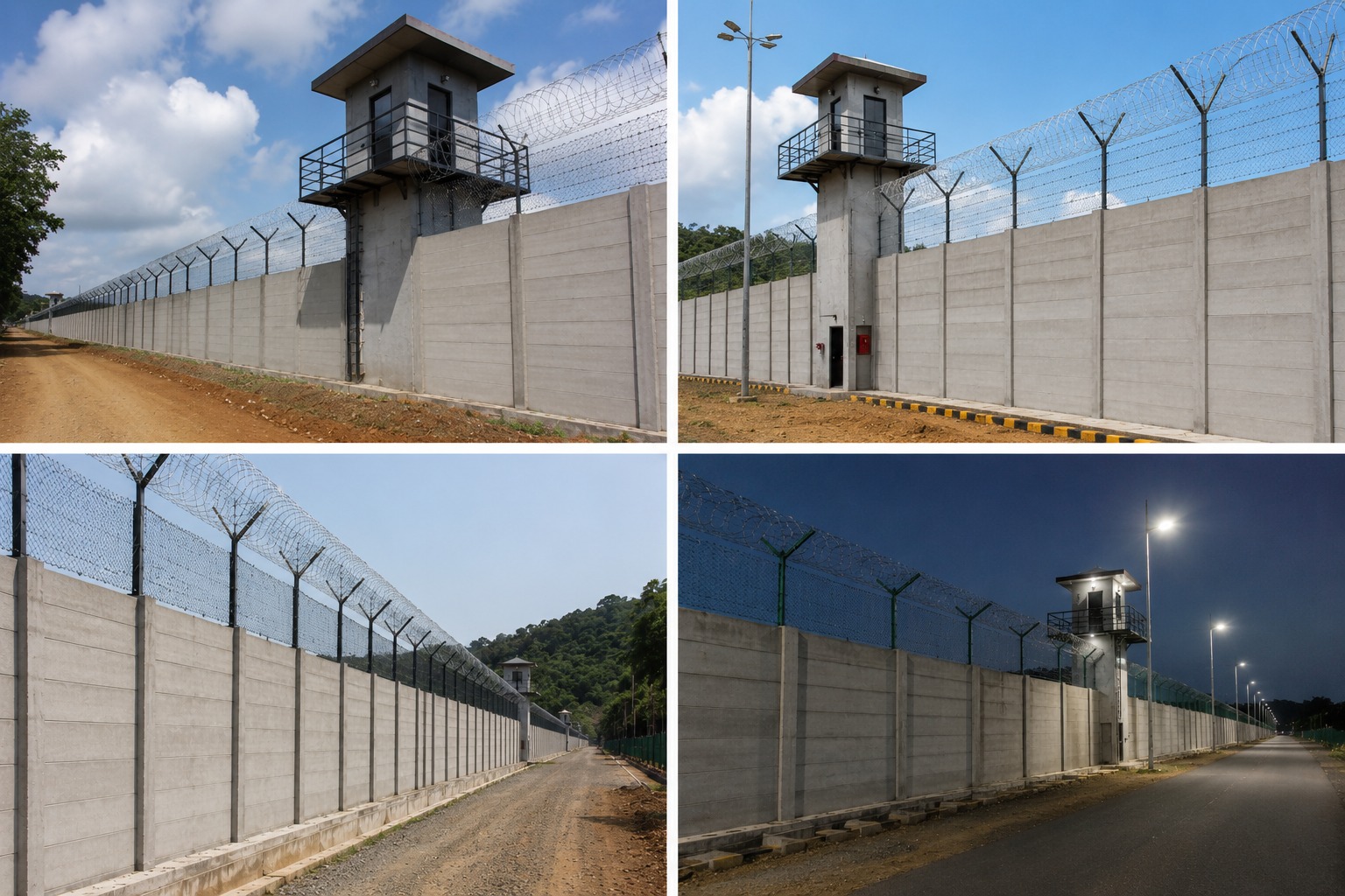 Construction of High Security Wall with Barbed Wire Fencing with Concertina Coil for CG Land Including Watch Tower with Rest Room at Sri Vijaya Puram